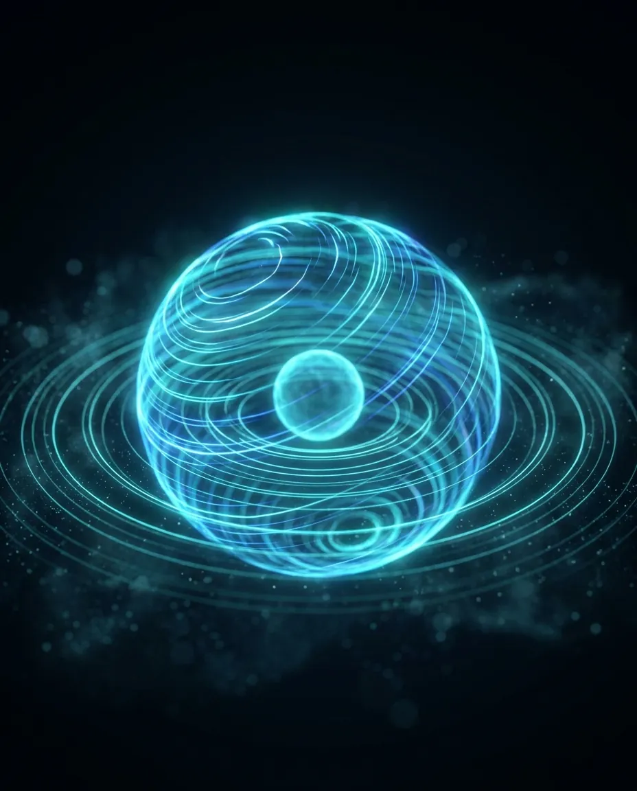 Abstract visualization of a voice AI agent's waveform